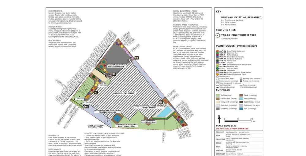 Landscape Plan sample: the whole plan sheet
